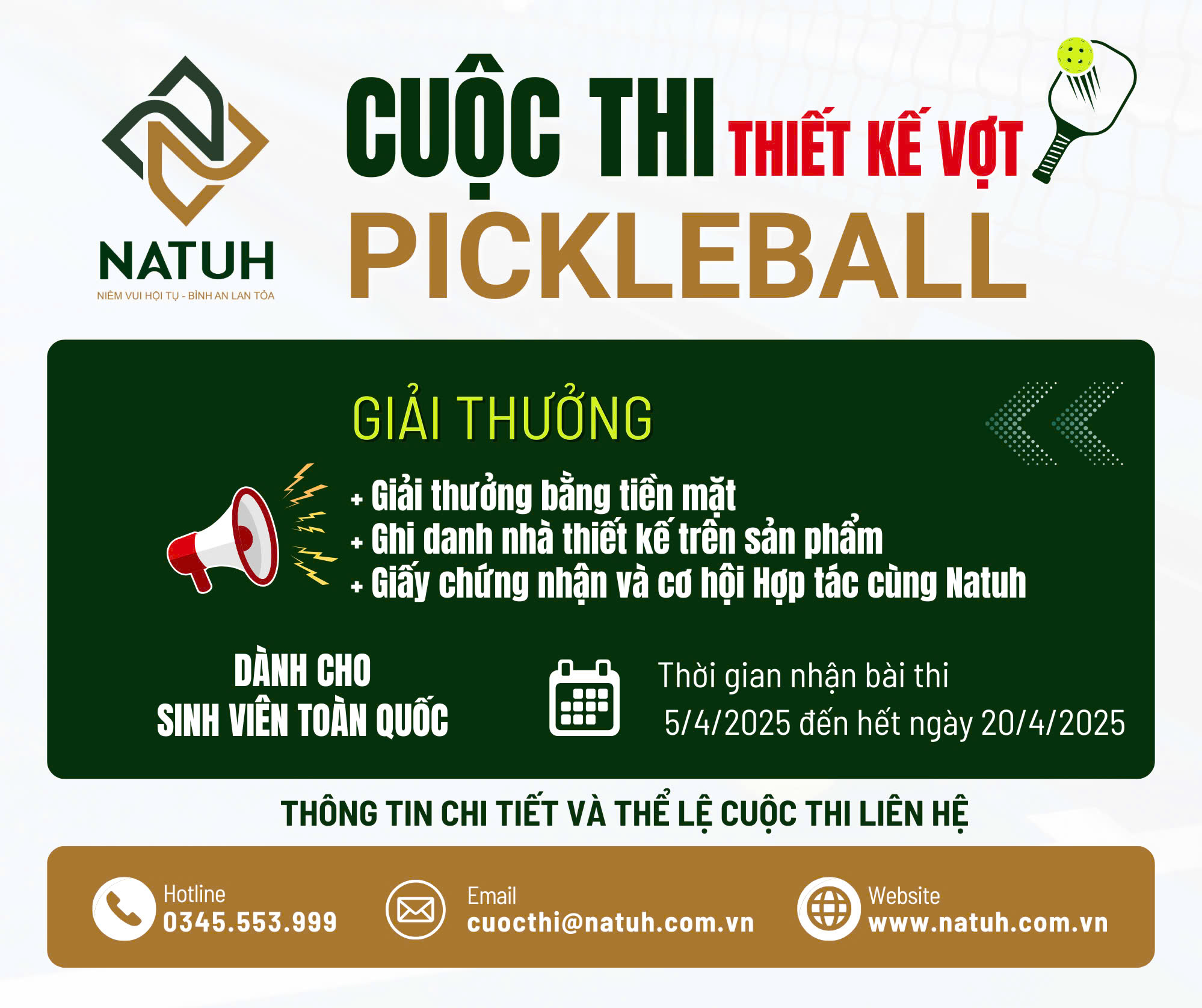 Kế hoạch tổ chức cuộc thi thiết kế vợt pickleball
